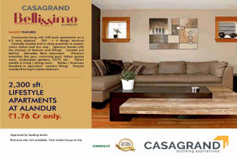 Book lifestyle apartments at Rs. 1.76 cr at Casagrand Bellissimo in Chennai